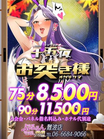 ぷるるんマダム ホテヘル 難波・心斎橋 8月は『  お突き様 』75分8500円のリアルタイム情報